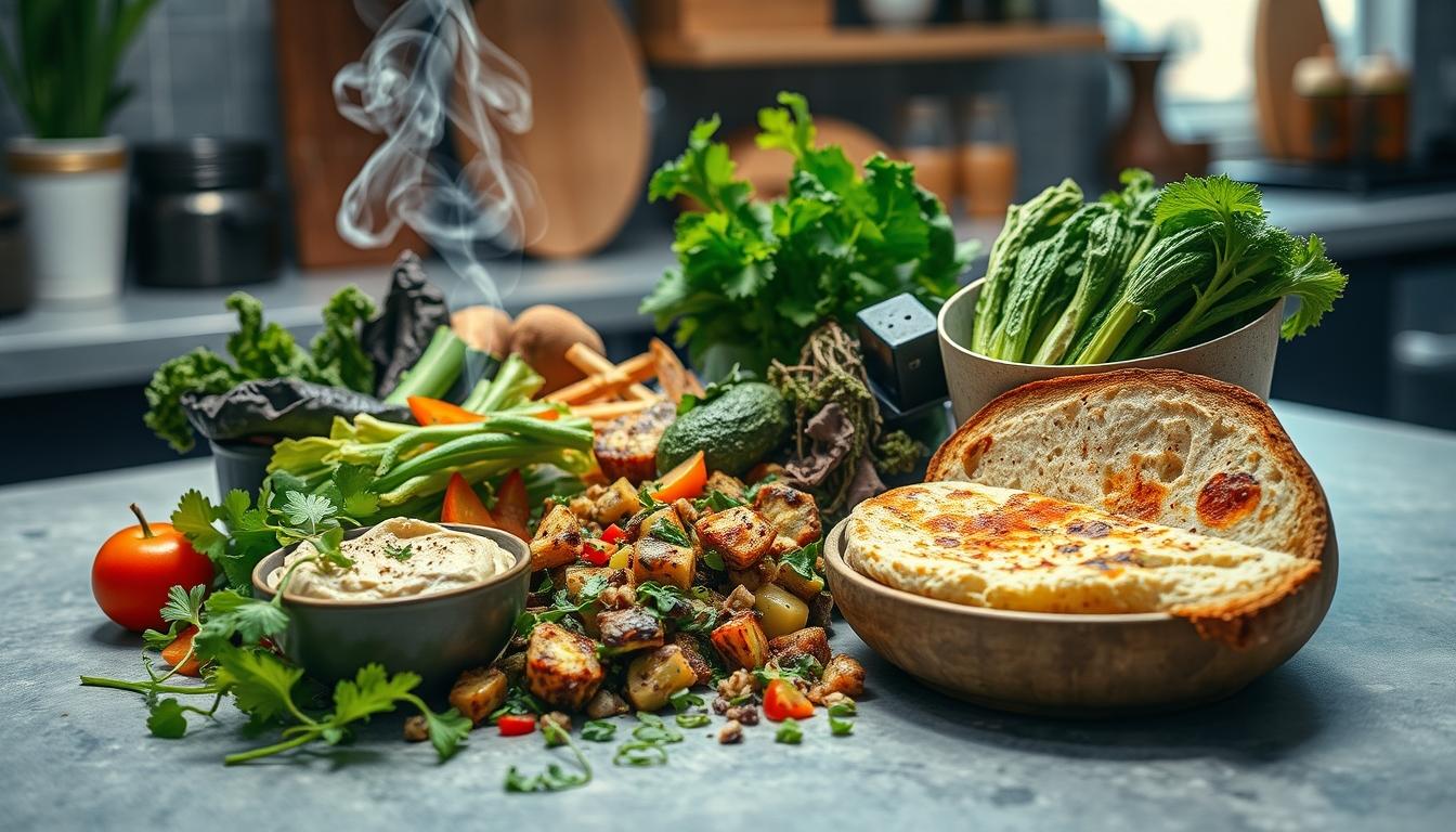 Ingredients prepared for a simple home dinner