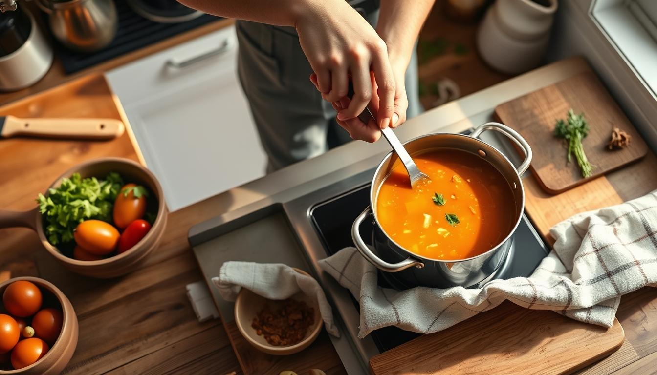 Home cook preparing ingredients in the kitchen